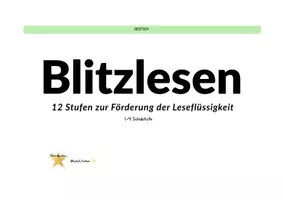 Vorschau - Arbeitsblätter - Blitzlesen - Differenziertes Lesetraining (1.-4. Schulstufe) - Deckblatt