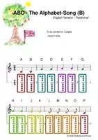 Vorschau - Arbeitsblätter - (B) ABC - The Alphabet - englisches Kinderlied - Singen, Glockenspiel, Blockflöte / Kinderlieder - Spielend leichter Einstieg für Anfänger / Einschulung / Bunte Noten Rainbow B - Deckblatt