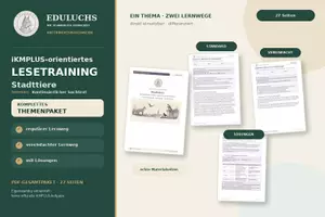Vorschau - Stundenentwürfe - Stadttiere - iKMPLUS-orientiertes Lesetraining | 7./8. Schulstufe - Deckblatt