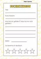 Vorschau - Arbeitsblätter - Arbeitsblatt: Buchrezension - Deckblatt