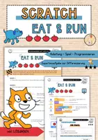 Vorschau - Unterrichtsreihen - Scratch | Einfach programmieren lernen | Spielanleitung | Eat & Run - Deckblatt