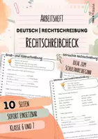 Vorschau - Arbeitsblätter - Rechtschreibcheck | 10 Seiten Arbeitsheft | sofort einsetzbar | Rechtschreibung | Deutsch | Klasse 6 und 7 - Deckblatt