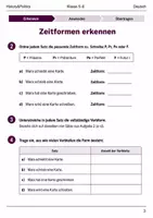 Vorschau - Arbeitsblätter - Basisscreening Zeitformen Deutsch Klasse 5–6 - Seite 2