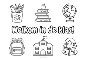 Voorbeeld - Kleurplaat: Welkom in de klas - Pagina 1