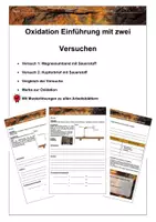 Vorschau - Arbeitsblätter - Oxidation Einführung mit zwei Versuchen - Chemie - Deckblatt