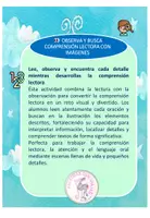 Vista previa - Hojas de trabajo - OBSERVA Y BUSCA. COMPRENSIÓN LECTORA CON IMÁGENES. - página 1