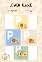 Vorschau - Bildkarten - Löwenklasse - Parkplatzschild für die Federmappe - Deckblatt