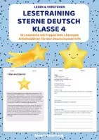 Vorschau - Stundenentwürfe - Lesetraining Sterne Klasse 4 – Leseverständnis mit Lösungen - Deckblatt