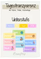 Vorschau - Präsentationen/Tafelbilder - Tagestransparenz & Kalender für die Grundschule - Deckblatt