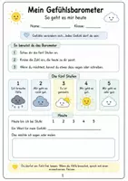 Vorschau - Mal- und Bastelvorlagen - Schulstart Klasse 1–4 | Gefühlsbarometer - Seite 1