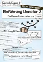 Vorschau - Arbeitsblätter - Einführung Lineatur Klasse 3 – Geschichte, Tafelbilder, Material & differenzierte Übungen in Grundschrift und Schreibschrift (SAS) - Deckblatt
