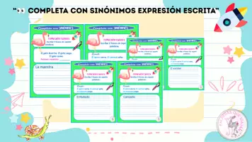 Vista previa - Hojas de trabajo - SINÓNIMOS. AMPLIA VOCABULARIO. Y COMPLETA - Portada