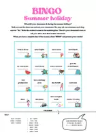 Vorschau - Arbeitsblätter - Bingo summer - Deckblatt