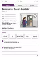 Vorschau - Arbeitsblätter - Basisscreening Satzglieder Deutsch Klasse 5–6 - Deckblatt