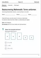 Vorschau - Arbeitsblätter - Terme umformen Basisscreening Klasse 5–6 - Deckblatt