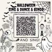 anteprima - Flashcard - 🎃 HALLOWEEN SING, DANCE & BINGO! Kit completo🧛🏻 - Pagina di copertina