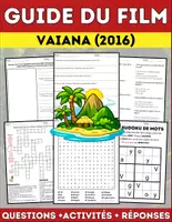 Aperçu - Préparation de séance / Séance complète - Guide du film: Vaiana (2016) Questions, Activités, Réponses. - Page de couverture