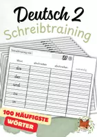 Vorschau - Arbeitsblätter - Rechtschreibung Klasse 2 – Schreibtrainung 100 häufigste Wörter - Deckblatt