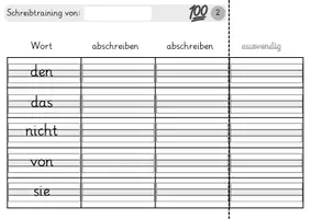 Vorschau - Arbeitsblätter - Rechtschreibung Klasse 2 – Schreibtrainung 100 häufigste Wörter - Seite 2