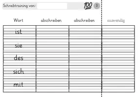Vorschau - Arbeitsblätter - Rechtschreibung Klasse 2 – Schreibtrainung 100 häufigste Wörter - Seite 3