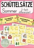 Vorschau - Arbeitsblätter - Purzelsätze Schüttelsätze Sommer - zweifach differenziert - Deckblatt