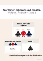 Vorschau - Aufgabenkarten - Wortarten erkennen und benennen - Kartei Klasse 2 - Deckblatt