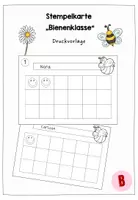 Vorschau - Anderer Materialtyp - Stempelkarte für die Bienenklasse - Druckvorlage - Deckblatt