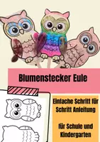Vorschau - Arbeitsblätter - Blumenstecker Eule - Deckblatt