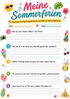 Vorschau - Arbeitsblätter - Meine Sommerferien - von Erlebnissen erzählen (Impulse, Fragen für den Sitzkreis) - Deckblatt