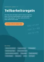 Vorschau - Unterrichtsreihen - Teilbarkeitsregeln Klasse 5/6 - Deckblatt