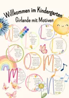 Vorschau - Präsentationen/Tafelbilder - Willkommen im Kindergarten - Girlande - Deckblatt