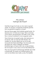 Vorschau - Text - Wie schützen Impfungen den Körper? / QUAPPIZ - Deckblatt