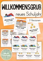 Vorschau - Poster - Willkommensgruß neues Schuljahr - 3 Versionen - Deckblatt