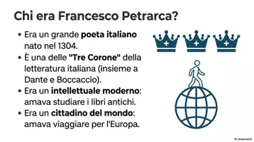 anteprima - Materiale di supporto/inclusione - Letteratura - 2 anno - Francesco Petrarca - slide - Pagina 1