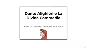 anteprima - Materiale di supporto/inclusione - Letteratura - 2 anno - Dante Alighieri - slide - Pagina di copertina