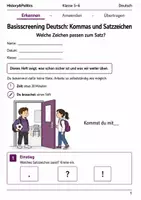 Vorschau - Arbeitsblätter - Basisscreening Satzzeichen Deutsch Klasse 5–6 - Deckblatt