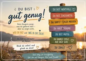 Vorschau - Poster - Du bist gut genug - Motivationskarte am Schuljahresende - Deckblatt