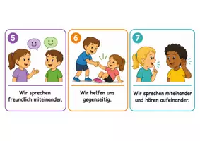 Vorschau - Bildkarten - Unsere ersten Regeln - Sport Klasse 1 - Anfangsunterricht - Seite 1
