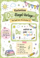 Vorschau - Mal- und Bastelvorlagen - Kostenlose DU-Riegel-Vorlage | Growth Mindset Mutmacher für Schule & Unterricht | Klasse 1–13 - Deckblatt