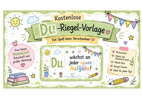Vorschau - Mal- und Bastelvorlagen - Kostenlose DU-Riegel-Vorlage | Growth Mindset Mutmacher für Schule & Unterricht | Klasse 1–13 - Seite 1