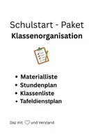 Vorschau - Anderer Materialtyp - Schulstart- Paket Klassenorganisation - Deckblatt