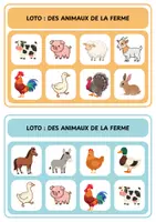 Aperçu - Jeux - Loto - Des animaux de la ferme - Page de couverture