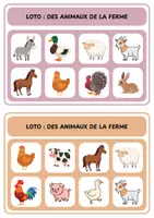 Aperçu - Jeux - Loto - Des animaux de la ferme - Page 1