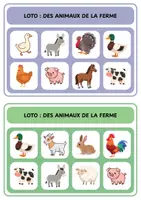 Aperçu - Jeux - Loto - Des animaux de la ferme - Page 2