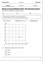 Vorschau - Arbeitsblätter - Koordinatensystem Basisscreening Klasse 5–6 - Deckblatt