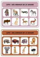 Aperçu - Jeux - Loto - Des animaux de la savane - Page 2