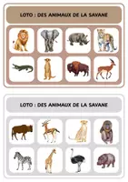 Aperçu - Jeux - Loto - Des animaux de la savane - Page de couverture