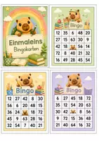 Vorschau - Spiele - Einmaleins-Bingo / Capybara-Edition – 43 verschiedene Bingokarten & Aufgabenkarten zum Ziehen - Seite 2