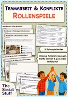 Vorschau - Arbeitsblätter - Rollenspiele zu Teamarbeit & Konflikten: Ich-Botschaften anwenden / Soziales Lernen / Klasse 3-5 - Deckblatt