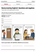 Vorschau - Arbeitsblätter - Questions and negatives Basisscreening Klasse 5–6 - Deckblatt